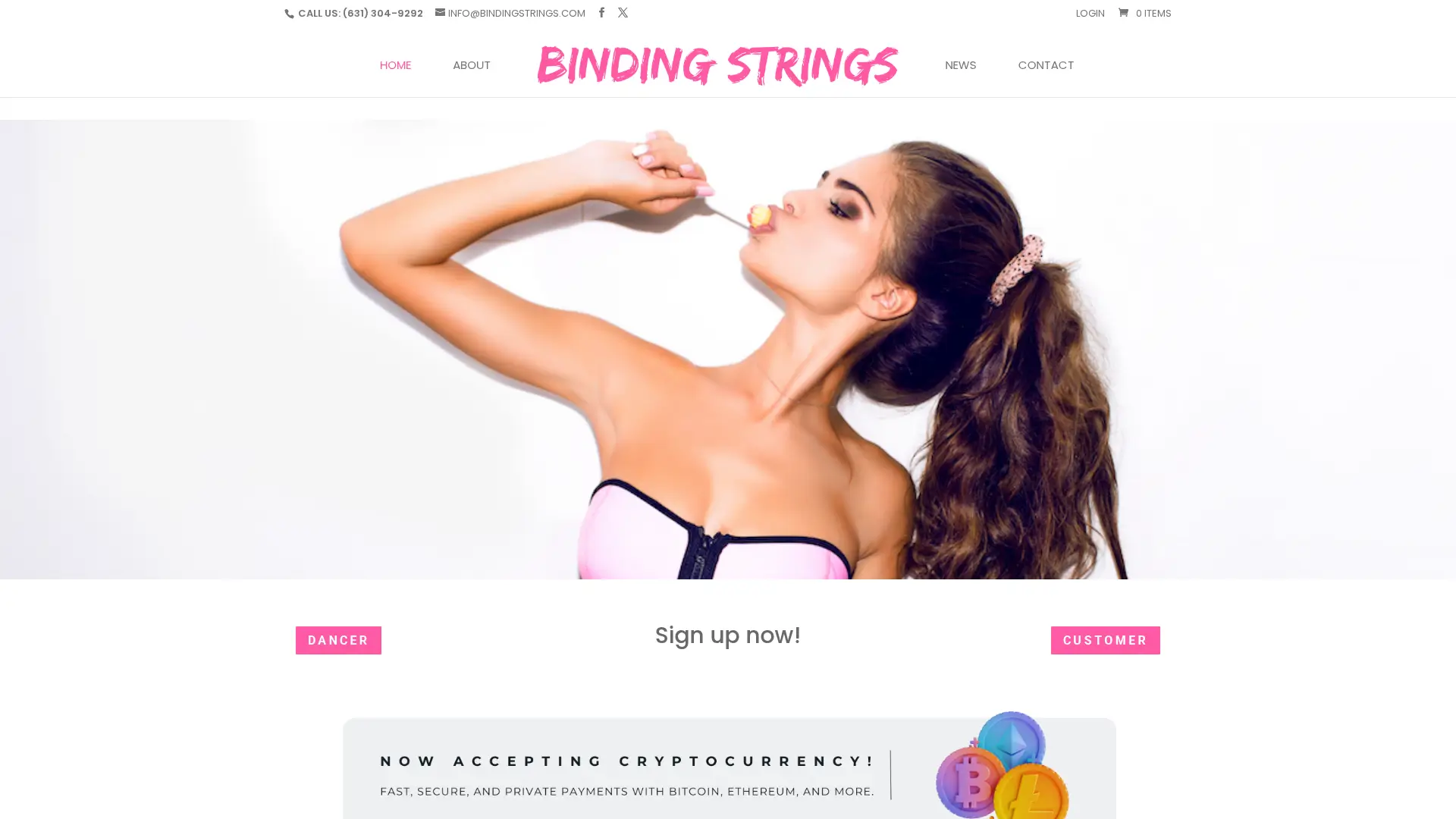 Binding Strings WordPress website homepage featuring a dancer eating—a lifestyle site with vibrant visual header
